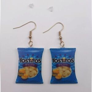 Tortilla Bite Size Themed - Fun Party - Costume Snack Bag Design Hook Earrings